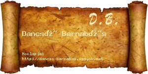 Dancsó Barnabás névjegykártya