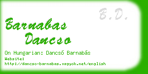 barnabas dancso business card