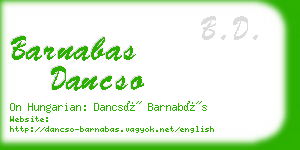 barnabas dancso business card